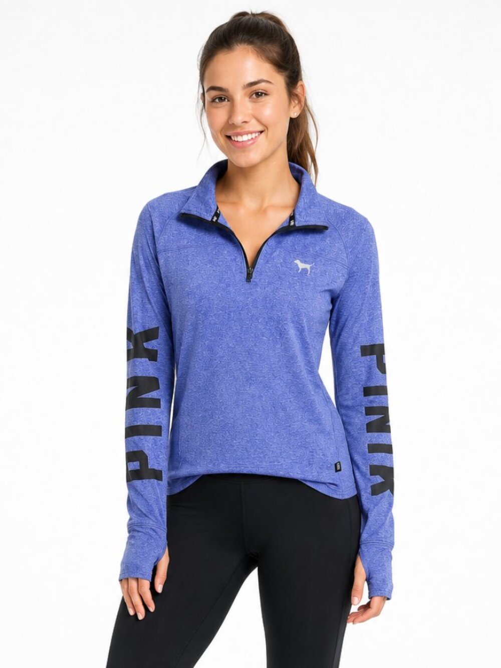 PINK Victoria’s Secret Blue Quarter-Zip Pullover Women’s M